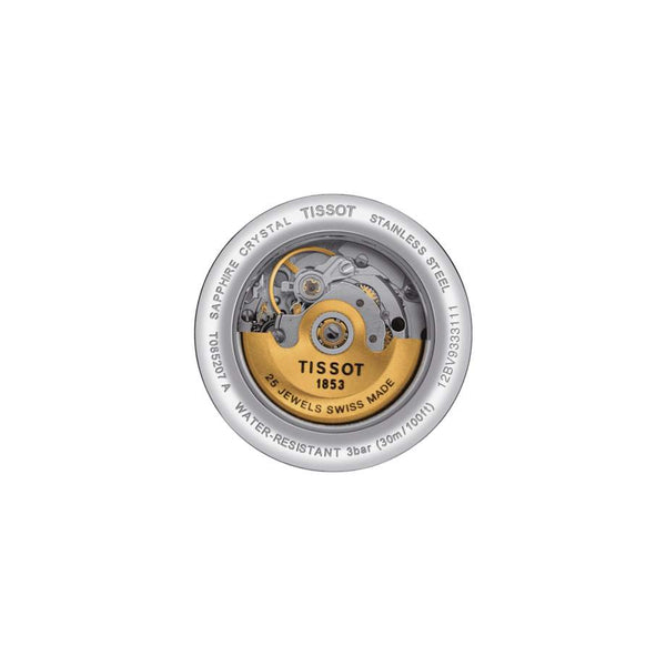 TISSOT 天梭 Carson 卡森系列黃色PVD機械女士腕錶 28mm T0852072201100