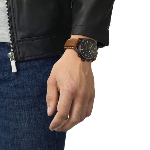 TISSOT 天梭 Chrono XL 系列PVD黑色石英計時碼錶 45mm T1166173605203