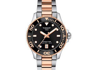 TISSOT 天梭 SEASTAR 1000 海星系列金色PVD300米玫瑰潛水石英錶 36mm T1202102205101 - 新萬國鐘錶