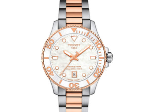 TISSOT 天梭 SEASTAR 1000 海星系列金色PVD300米玫瑰潛水石英錶 36mm T1202102211100 - 新萬國鐘錶