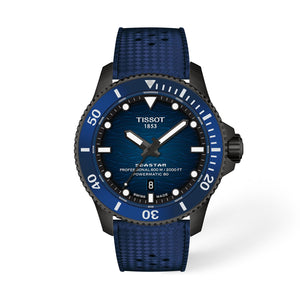 TISSOT 天梭 SEASTAR 2000 海星系列專業級600米80小時陶瓷黑色PVD潛水機械錶 44mm T1209073704100