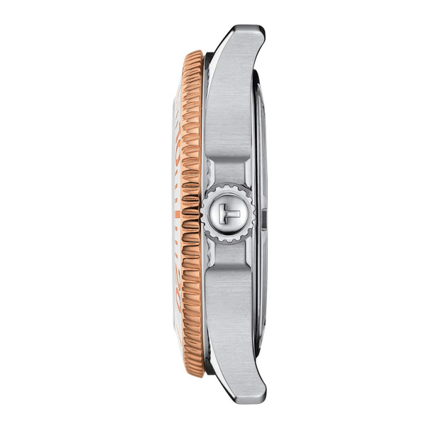 TISSOT 天梭 SEASTAR 1000 海星系列金色PVD300米玫瑰潛水石英錶 36mm T1202102211100