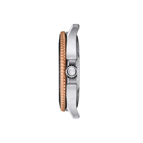 TISSOT 天梭 SEASTAR 1000 海星系列玫瑰金色PVD300米潛水石英錶 40mm T1204102205101