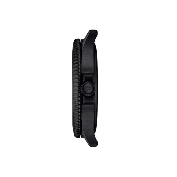 TISSOT 天梭 SEASTAR 1000 海星系列黑色PVD300米潛水石英錶 40mm T1204103305100