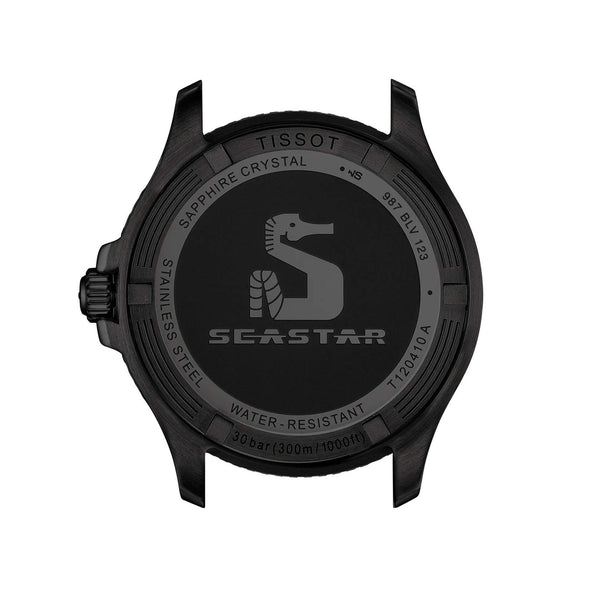 TISSOT 天梭 SEASTAR 1000 海星系列黑色PVD300米潛水石英錶 40mm T1204103342100