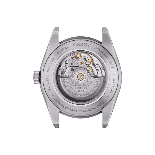 TISSOT Gentleman 天梭紳士系列 80小時矽游絲機械手錶冰藍面 40mm T1274071135100