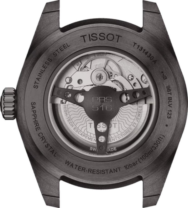 TISSOT 天梭 PRS516 POWERMATIC 80機械黑色PVD腕錶 42mm T1314303605200