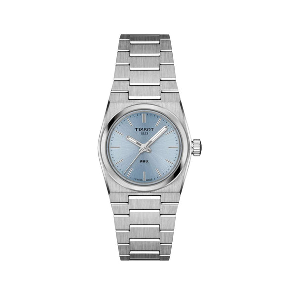TISSOT 天梭 PRX 系列復古時尚冰藍面石英腕錶 25mm T1370101135100
