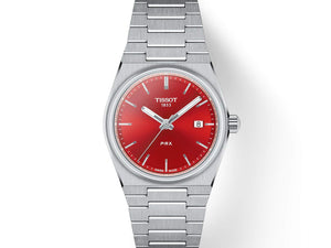 TISSOT 天梭 PRX 系列復古時尚石英腕錶紅色面盤 35mm T1372101142100