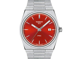 TISSOT 天梭 PRX 系列復古時尚石英腕錶紅色面盤 40mm T1374101142100