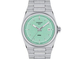 TISSOT 天梭 PRX 系列復古時尚石英腕錶薄荷面 35mm T1372101109100