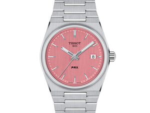TISSOT 天梭 PRX 系列復古時尚石英腕錶粉色面 35mm T1372101133100