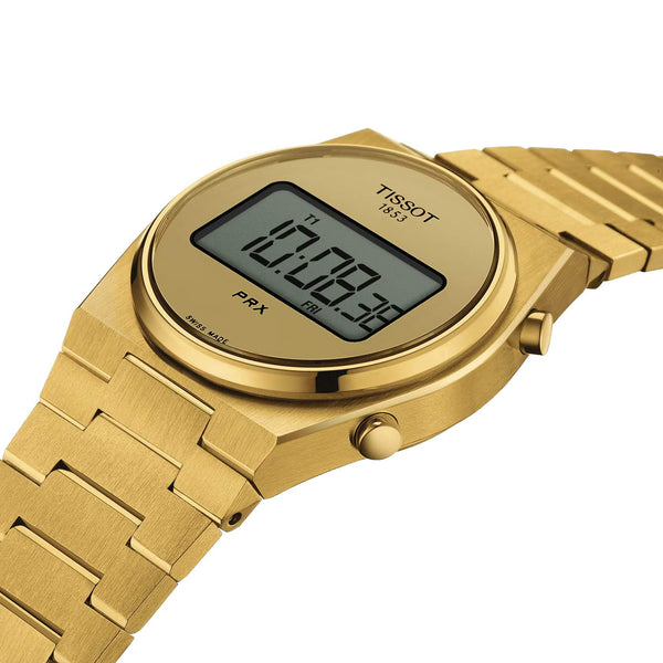 TISSOT 天梭 PRX 系列 Digital 復古時尚數位石英腕錶 35mm T1372633302000