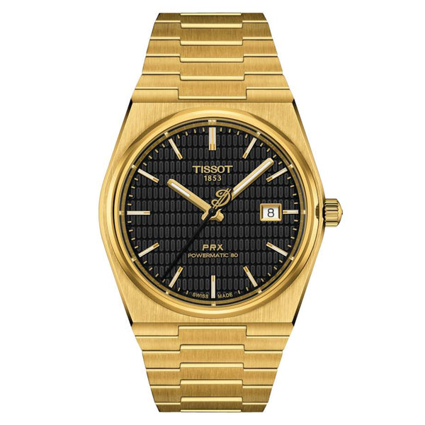 TISSOT 天梭 PRX 系列80小時自動款 Damian Lillard 聯名 PVD金色腕錶 40mm T1374073305100