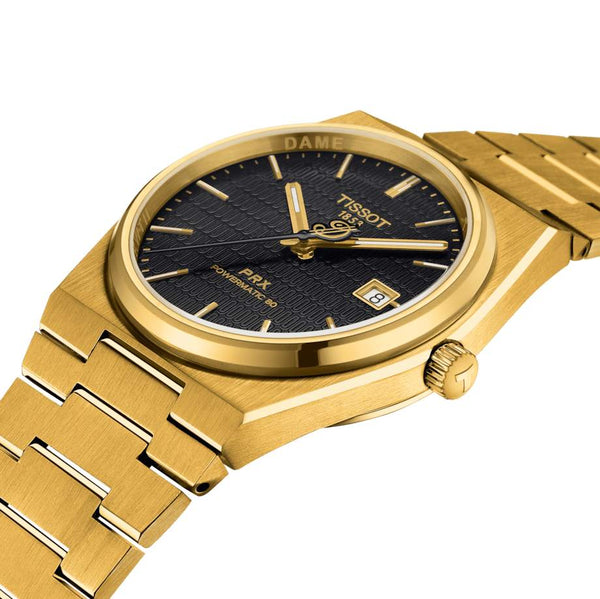 TISSOT 天梭 PRX 系列80小時自動款 Damian Lillard 聯名 PVD金色腕錶 40mm T1374073305100
