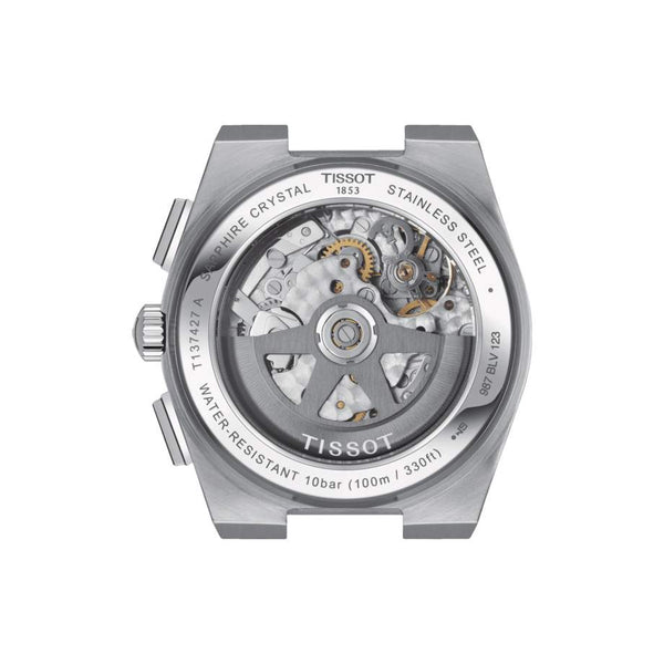 TISSOT 天梭 PRX 系列自動款綠面熊貓三眼機械計時碼錶 42mm T1374271109100
