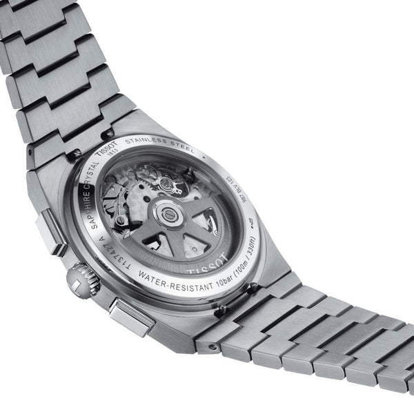 TISSOT 天梭 PRX 系列自動款綠面熊貓三眼機械計時碼錶 42mm T1374271109100