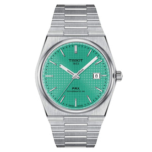 TISSOT 天梭 PRX 系列80小時自動款復古時尚機械腕錶薄荷面 40mm T1374071109101