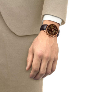 TISSOT 天梭 CDT 杜魯爾系列PVD玫瑰金紳士計時機械腕錶 42mm  T1394623629800