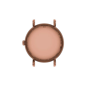 TISSOT 天梭 Everytime 系列簡約PVD玫瑰金米蘭石英腕錶 34mm T1432103333100