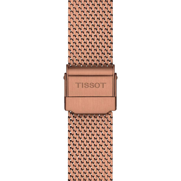 TISSOT 天梭 Everytime 系列簡約PVD玫瑰金米蘭石英腕錶 34mm T1432103333100