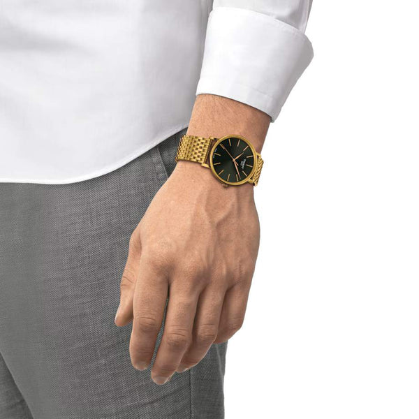 TISSOT 天梭 Everytime 系列簡約PVD黃金米蘭石英腕錶 40mm T1434103309100