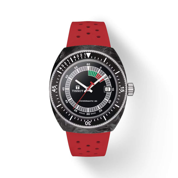 TISSOT 天梭 SIDERAL S 系列鍛造碳纖維300米潛水腕錶  41mm  T1454079705702