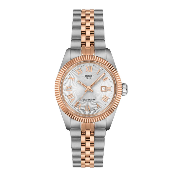 TISSOT 天梭 BALLADE 寶環系列玫瑰金PVD天文台認證自動機械腕錶 30mm T1562082203300