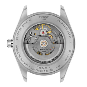 TISSOT 天梭 BALLADE 寶環系列80小時動力儲存黃金色PVD天文台認證自動機械腕錶 39mm T1564082203300