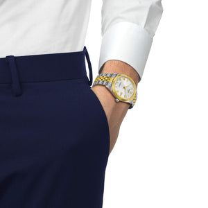 TISSOT 天梭 BALLADE 寶環系列80小時動力儲存黃金色PVD天文台認證自動機械腕錶 39mm T1564082203300