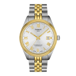 TISSOT 天梭 BALLADE 寶環系列80小時動力儲存黃金色PVD天文台認證自動機械腕錶 39mm T1564082203300