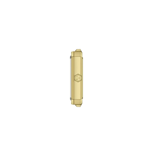 TISSOT 天梭 SRV系列方形時尚黃金PVD真鑽珍珠母貝石英女士腕錶 30x22mm T1601103612600