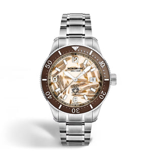 MontBlanc 萬寶龍 Iced Sea 系列日期顯示半化石木材紋自動腕錶 0 Oxygen 零氧限量版 41mm MB137211