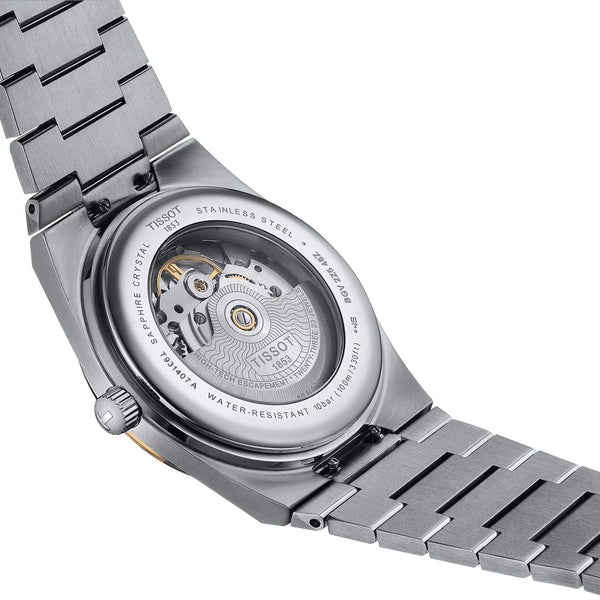 TISSOT 天梭 PRX 系列80小時自動款機械腕錶 18k黃金錶圈 T9314074103101