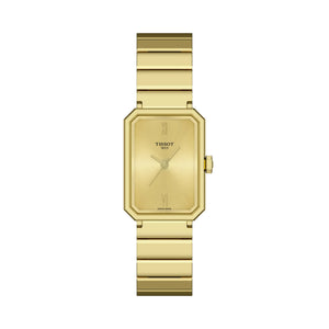 TISSOT 天梭 SRV系列方形時尚黃金PVD英女士腕錶 30x22mm T1601103302300 - 新萬國鐘錶