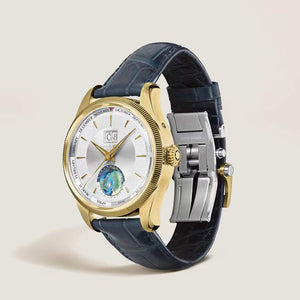 MONTBLANC 萬寶龍 1858系列Geosphere世界時區年曆18K萊姆金限量版30腕錶 42mm MB134027