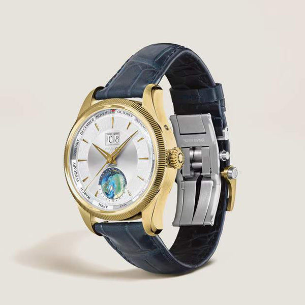 MONTBLANC 萬寶龍 1858系列Geosphere世界時區年曆18K萊姆金限量版30腕錶 42mm MB134027