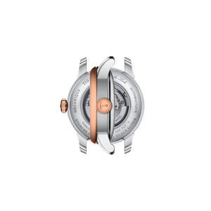 TISSOT 天梭 Le Locle 力洛克系列真鑽PVD玫瑰金不銹鋼經典機械錶 29mm T0062072209600