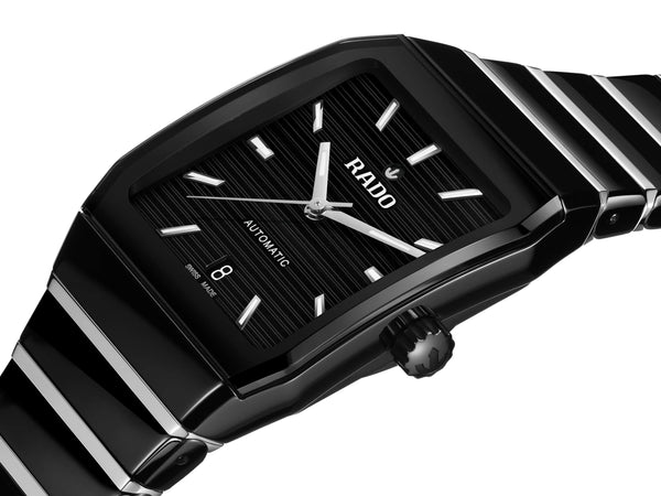 Rado 雷達錶 Anatom系列方形黑色高科技陶瓷機械腕錶 32.5mmx46.3mm R10201152