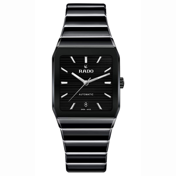 Rado 雷達錶 Anatom系列方形黑色高科技陶瓷機械腕錶 32.5mmx46.3mm R10201152