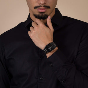 Rado 雷達錶 Anatom系列方形黑色高科技陶瓷真鑽機械腕錶 32.5mmx46.3mm R10201712