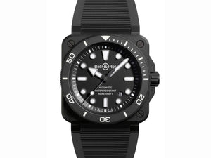 Bell & Ross 柏萊士 BR-03 DIVER BLACK MATTE CERAMIC 陶瓷300米潛水自動腕錶 42mm BR03A-D-BL-CE/SRB - 新萬國鐘錶