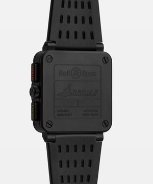 Bell & Ross 柏萊士 BR-03 Rafale Solo Display 疾風戰鬥機單機飛行表演隊計時陶瓷腕錶 42mm BR0394-RSD-CE/SRB