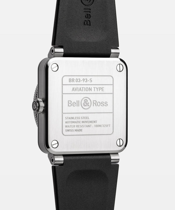 Bell & Ross 柏萊士 BR-03 GMT Compass 兩地時區指南針顯示機械腕錶 42mm BR0393-COM-ST/SRB