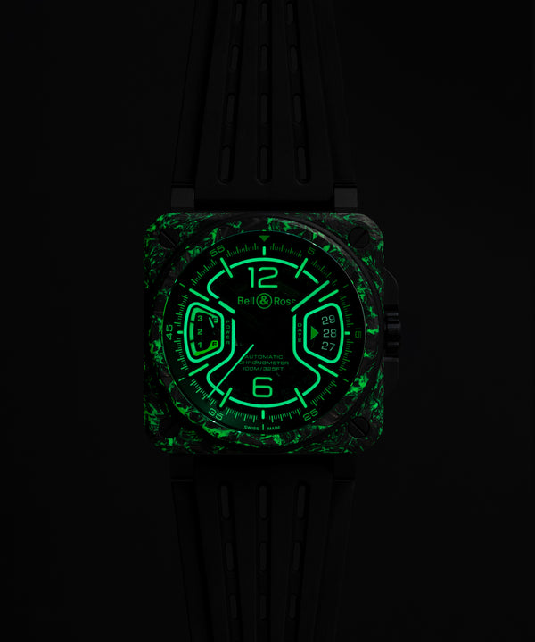 Bell & Ross 柏萊士 BR-X3 Night Vision 自製機芯碳纖維夜光迷彩機械腕錶 41mm BRX3R-GN-CA/SRB