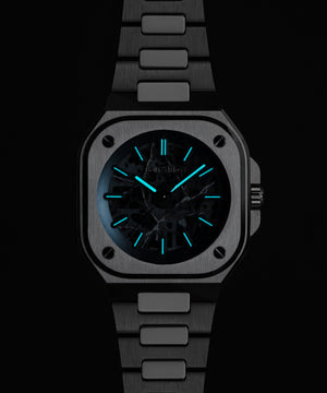 Bell & Ross 柏萊士 BR-05 Skeleton Arctic Blue 冰裂紋鏤空限量版腕錶 40mm BR05A-AB-SKST/SST