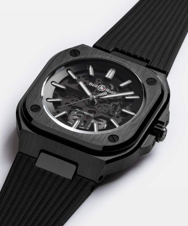 Bell & Ross 柏萊士 BR 05 SKELETON BLACK CERAMIC Rubber 黑色陶瓷鏤空腕錶 41mm