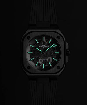 Bell & Ross 柏萊士 BR-05 SKELETON BLACK CERAMIC Rubber 黑色陶瓷鏤空腕錶 41mm BR05A-BL-SK-CE/SRB