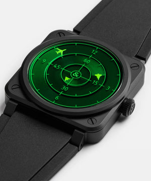 Bell & Ross 柏萊士 BR-03 Green Radar Ceramic 綠色雷達陶瓷自動機械腕錶 41mm BR03A-GRDR-CE/SRB