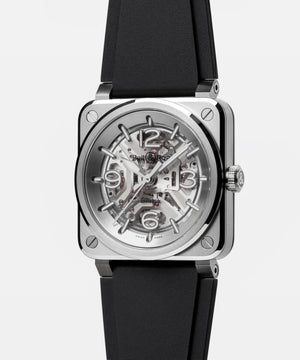 Bell & Ross 柏萊士 BR-03 Skeleton Steel 鏤空不鏽鋼自動腕錶 41mm BR03A-BL-SKST/SRB - 新萬國鐘錶